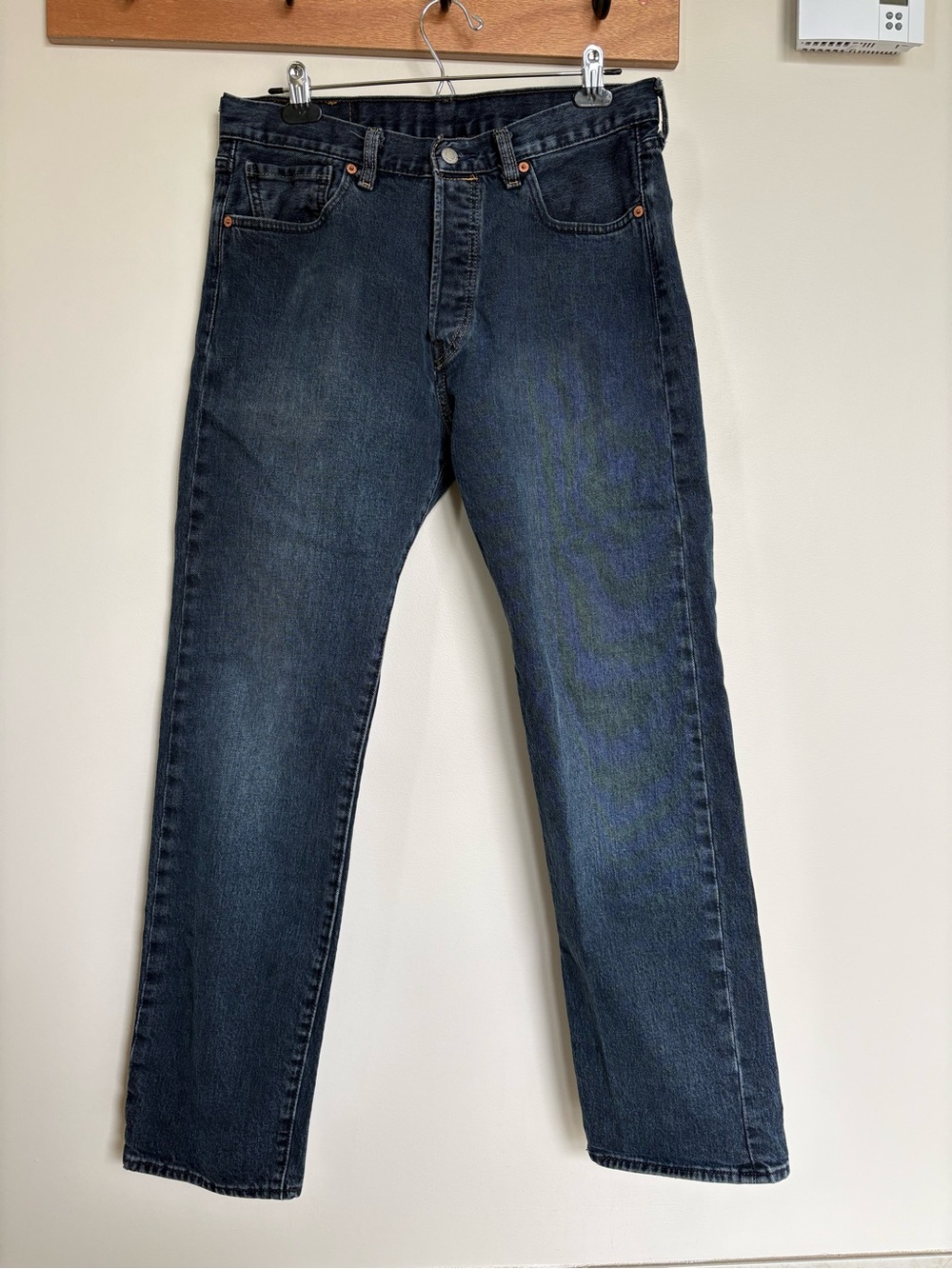 Levi’s 501 Original Jeans Mens 33 Dark Wash Straight Leg Big E Button Fly